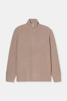 CLOSED Strickpullover Zip Pullover Regular Fit Braun/Lila/Beige