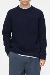CLOSED Strickpullover Regular Fit Pullover Dunkelblau/Blau