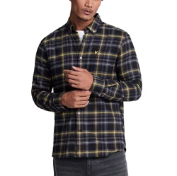 Lyle & Scott Langarmhemd Hemd CheckFlannel Shirt Hellblau/Lila/Braun/Dunkelgrün/Schwarz