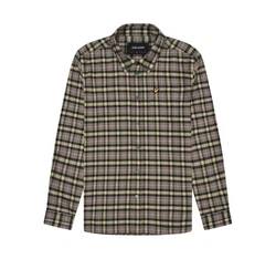 Lyle & Scott Langarmhemd Hemd CheckFlannel Shirt Dunkelgrün/Khaki/Grau