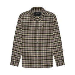Lyle & Scott Langarmhemd Hemd CheckFlannel Shirt Dunkelgrün/Khaki/Grau