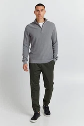 Blend Strickpullover mit halbem Reißverschluss BHCodford 4482 Grau (4482)