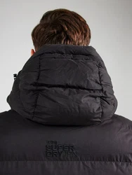 Superdry Steppjacke HOODED MICROFIBRE SPORT PUFFER schwarz