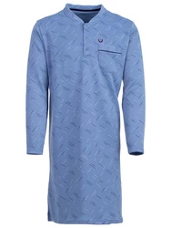 Henry Terre Thermo Nachthemd Hellblau/Blau/Dunkelblau/Lila