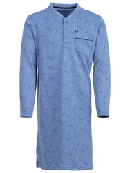 Henry Terre Thermo Nachthemd Hellblau/Blau/Dunkelblau/Lila