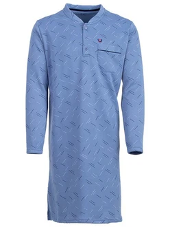 Henry Terre Thermo Nachthemd Hellblau/Blau/Dunkelblau/Lila