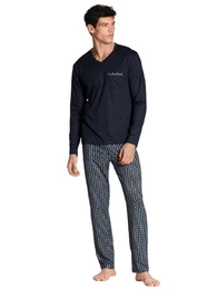 Pyjama Herren Pyjama 46467 blau (1 Stck, 1 tlg., 1 Stck)