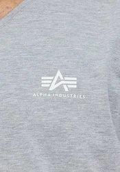 Alpha Industries T-Shirt Basic V-Neck Small Logo Grau/Hellgrau