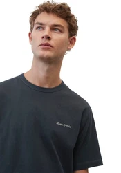 Marc O'Polo T-Shirt mit Label-Stickerei Blau/Dunkelblau/Grau/Dunkelgrau