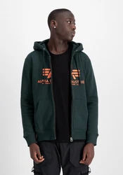 ALPHA INDUSTRIES Sweatjacke Dunkelgrün/Grün/Braun