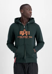 ALPHA INDUSTRIES Sweatjacke Dunkelgrün/Grün/Braun