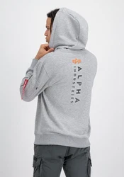 Alpha Industries R Print Hoodie Hellgrau/Grau
