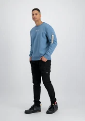 Alpha Industries Men Sweatshirts Organics Sweater Blau/Hellblau/Grau