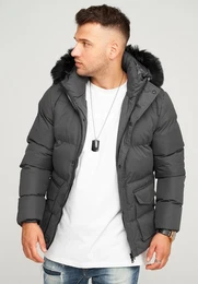 Steppjacke BHADLYR mit abtrennbarer Kunstfellkapuze