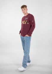 Alpha Industries Sweater NASA Reflective Dunkelrot/Bordeaux