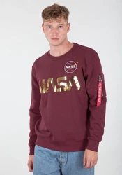 Alpha Industries Sweater NASA Reflective Dunkelrot/Bordeaux