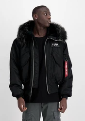 Alpha Industries Winterjacke Bomber Jacket 45/P Hooded Schwarz