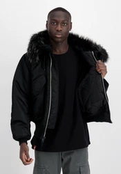 Alpha Industries Winterjacke Bomber Jacket 45/P Hooded Schwarz