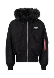Alpha Industries Winterjacke Bomber Jacket 45/P Hooded Schwarz