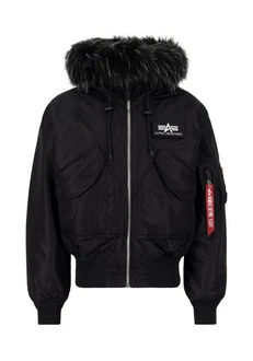 Alpha Industries Winterjacke Bomber Jacket 45/P Hooded Schwarz