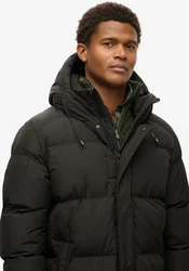 Superdry Steppjacke HOODED SPORTS PUFFER MID JKT schwarz/black
