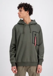 Alpha Industries Taped Pocket Hoodie Dunkelgrün/Khaki/Grün