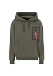 Alpha Industries Taped Pocket Hoodie Dunkelgrün/Khaki/Grün