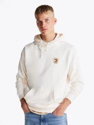 Tommy Jeans Sweatshirt TJM REG TJ FLAG CREST HOOD EXT Weiß/Rosa/Creme