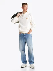Tommy Jeans Sweatshirt TJM REG TJ FLAG CREST HOOD EXT Weiß/Rosa/Creme