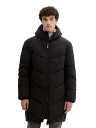 TOM TAILOR Denim Mantel Pufferparka Schwarz/Dunkelgrau/Grau
