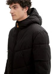 TOM TAILOR Denim Mantel Pufferparka Schwarz/Dunkelgrau/Grau
