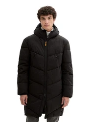 TOM TAILOR Denim Mantel Pufferparka Schwarz/Dunkelgrau/Grau