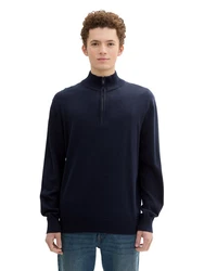 TOM TAILOR Denim Troyer mit Kragen dunkelblau