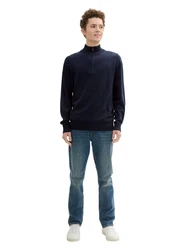 TOM TAILOR Denim Troyer mit Kragen dunkelblau