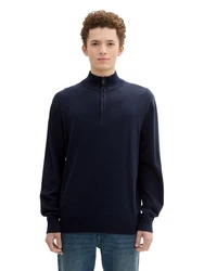 TOM TAILOR Denim Troyer mit Kragen dunkelblau