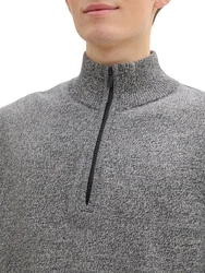 TOM TAILOR Denim Troyer mit Kragen Grau/Hellgrau/Dunkelgrau