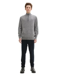 TOM TAILOR Denim Troyer mit Kragen Grau/Hellgrau/Dunkelgrau