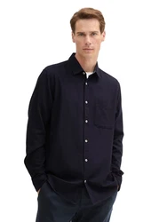 TOM TAILOR Langarmhemd Dunkelblau/Hellblau