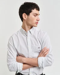 Gant Langarmhemd REG MICRO PRINT SHIRT EGGSHELL