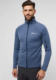 Jack Wolfskin Fleecejacke ALPGRAT FZ Grau/Dunkelblau/Hellblau