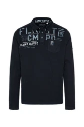 CAMP DAVID Poloshirt Langarmshirt marine/opal/wei