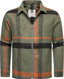 Outdoorjacke Azzte Check stylische Herren Hemdjacke mit groem Karo-Muster