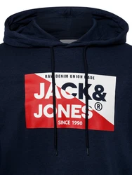 Jack & Jones Kapuzenpullover JJNolan Dunkelblau/Schwarz