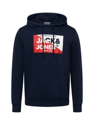 Jack & Jones Kapuzenpullover JJNolan Dunkelblau/Schwarz