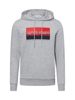 Jack & Jones Kapuzenpullover JJNolan navy / graumeliert / rot