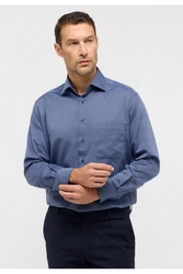 Eterna Langarmhemd COMFORT FIT Dunkelblau/Grau/Blau/Hellblau