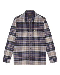 Lyle & Scott Check Flannel Overshirt Hemdjacke Hellblau/Blau/Beige/Lila/Schwarz