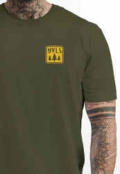 Neverless Print-Shirt Herren T-Shirt Backprint Spuch Think Outside Dunkelgrün/Khaki/Grün