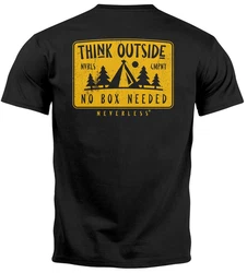 Neverless Print-Shirt Herren T-Shirt Backprint Spuch Think Outside Schwarz/Türkis/Blau/Braun