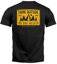 Neverless Print-Shirt Herren T-Shirt Backprint Spuch Think Outside Schwarz/Türkis/Blau/Braun